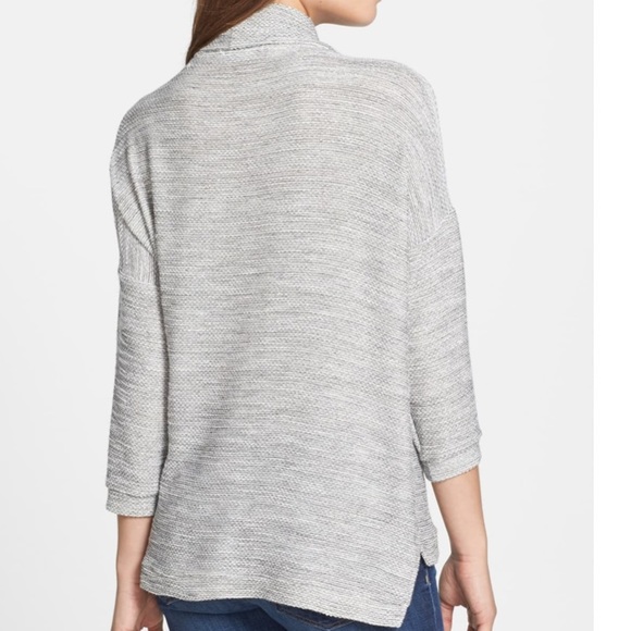 Olivia Moon cowl neck gray hi low sweater sz med - Picture 2 of 5